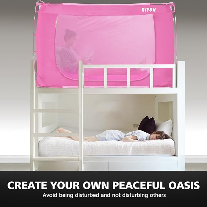 Bed Tent Bed Canopy Bunk Twin Size Tents for Adult and Kids- Portable Dream Tent Indoor Sleeping Tents 70% Blackout with 3 Doors Breathable Big Space Tents