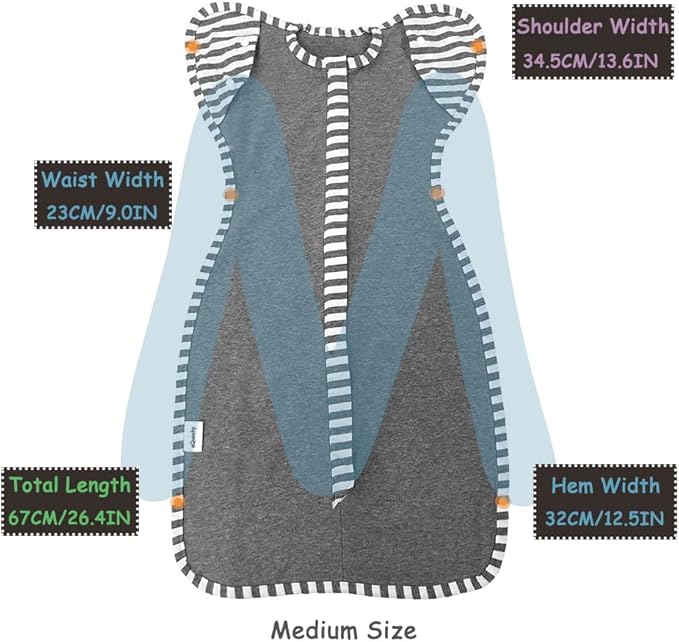 Baby Blanket Sack with Arms Free Design,Transition to Arms Free Wearable for Newborn Girl and Boy, Small 0-3Months, Pink