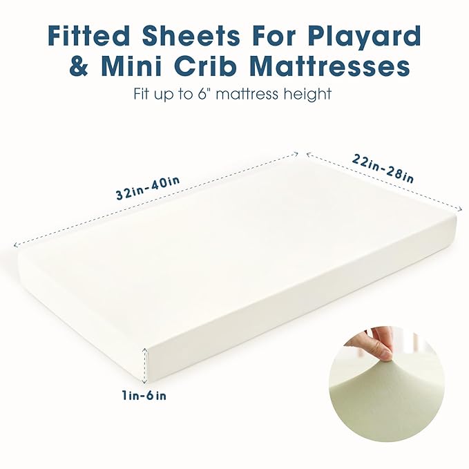 GRSSDER Mini Crib Sheets Fitted, Pack and Play Sheets 2 Pack, Ultra Soft Stretchy Pack N Play Sheets, Universal Fit for Playard Mattress, Jersey Crib Sheets for Boys and Girls, Sage Green