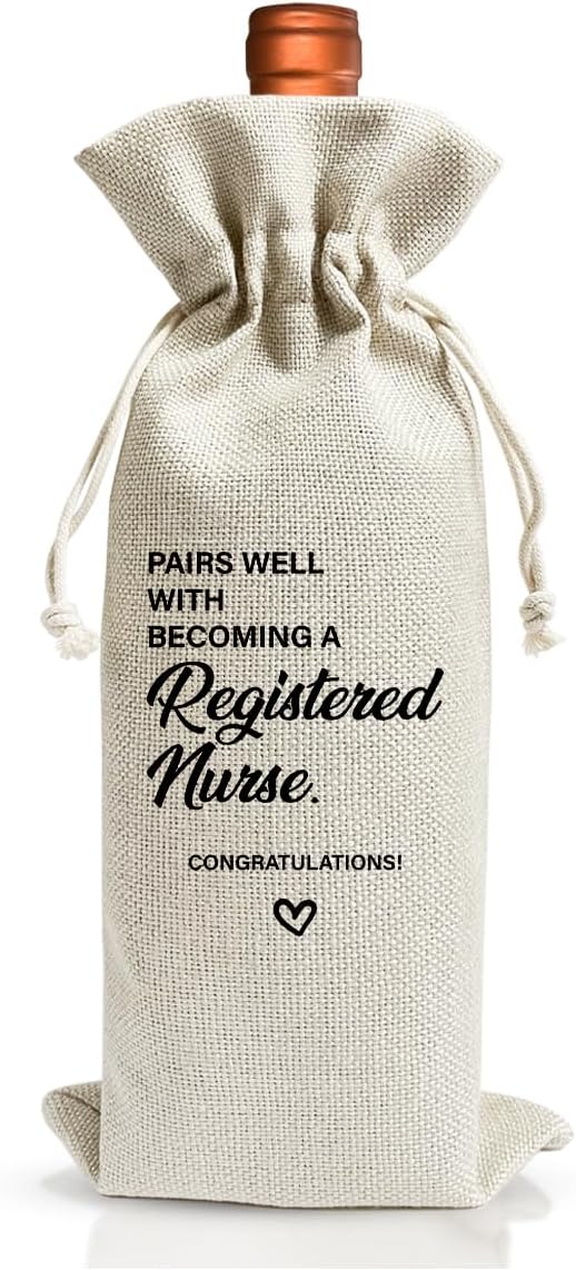 Registered Nurse Wine Bag For Her Him Women Men Nurse Gift, Nursing School Gift, Gift For Registered Nurse, Rn Graduation, Nurse Week Gift, Reusable Wine Bags With Drawstring