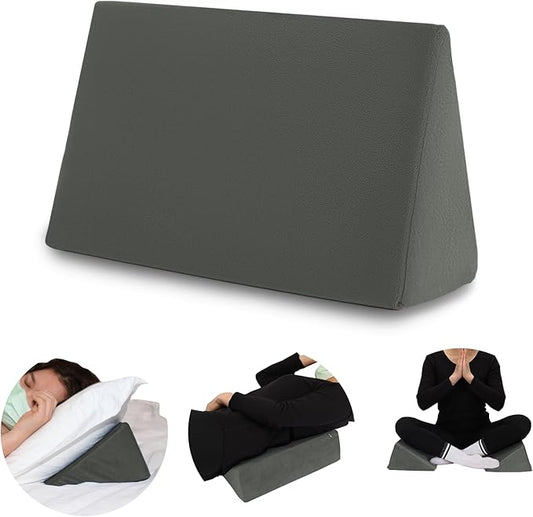 Small Wedge Pillow, Wedge Pillow for Bed Sores, Positioning Pillow, Positioning Wedge, Yoga Wedge Pillow, Mini Wedge Pillow for Laptop, Small Wedge Pillow for Chair (1 Unit, Dark Grey)