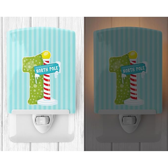 Caroline's Treasures BB8687CNL Christmas Month 1 Ceramic Night Light Compact, UL-Certified, Ideal for Bedroom, Bathroom, Nursery, Hallway, Kitchen, 6x4x3, Multicolor