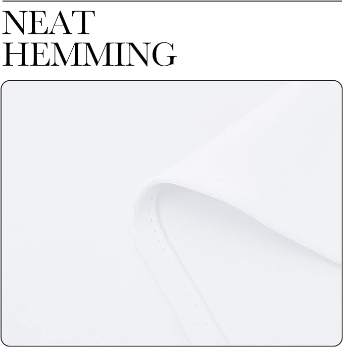 NICETOWN White Window Curtain Panels 48 inch Length, 50% Light Blocking Curtains for Bedroom & Dining Room Window (Set of 2, 42 inches x 48 inches)