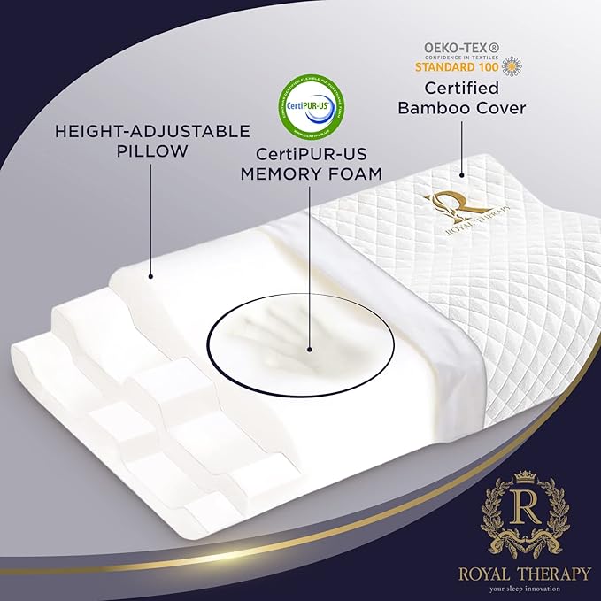 Memory Foam Pillow, King Cervical Pillow for Neck Pain, Contour Pillow, Pillow for Neck and Shoulder Pain, Neck Pain Pillow, Side Sleeper Pillow for Shoulder Pain, Side Sleeping Pillow