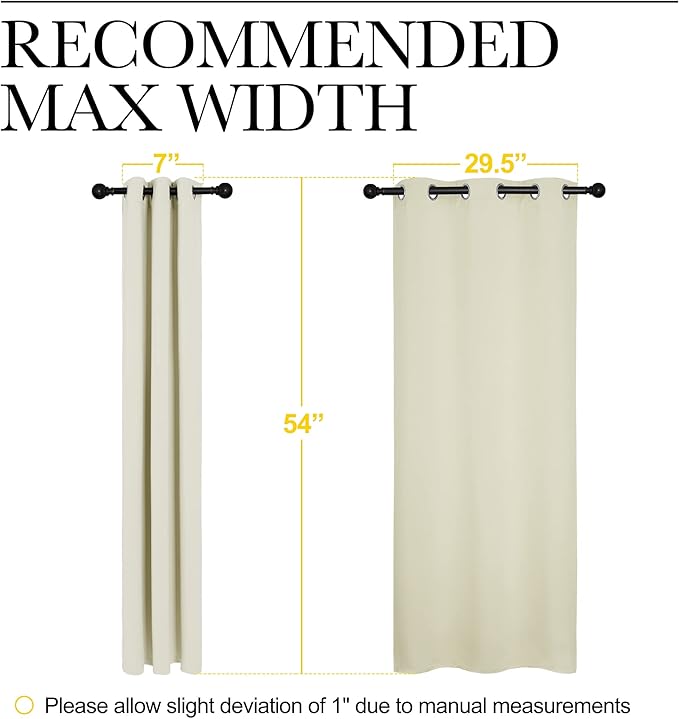 NICETOWN Room Darkening Draperies Window Curtain Panels, Thermal Insulated Grommet Room Darkening Curtains for Bedroom (Beige, 2 Panels, W34 x L54 -inch)