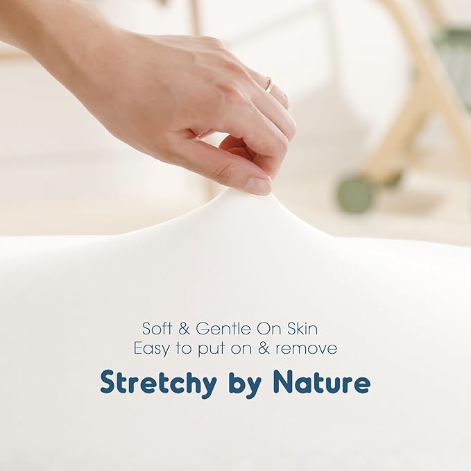 GRSSDER Stretchy Ultra Soft Fitted Bassinet Sheet 2 Pack, Universal Fit for Bassinets Baby Cradle Moses Basket Oval Rectangle Mattress Safe and Snug, Jersey Bassinet Sheets for Girls, White