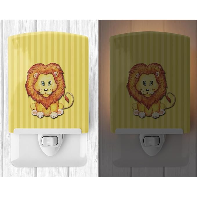 Caroline's Treasures BB7146CNL Lion Ceramic Night Light Compact, UL-Certified, Ideal for Bedroom, Bathroom, Nursery, Hallway, Kitchen, 6x4x3, Multicolor