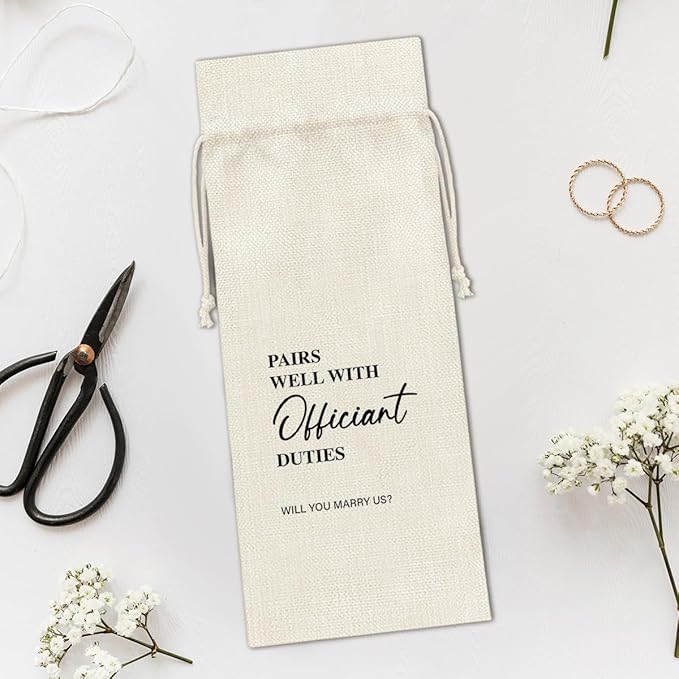 Officiant Wine Bag Wedding Officiant Wine Gift Bag Officiant Proposal Gifts Pastor Gift