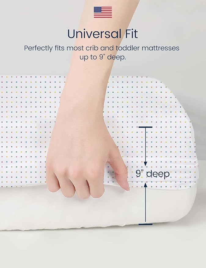 TotAha Premium Stretchy Unicorn Crib Sheets (2-Pack)-Hypoallergenic, Silky Comfort, Buttery Soft, Calming Effect, All-Season Jersey-Knit Sheets, 9'' Extra Deep Pocket