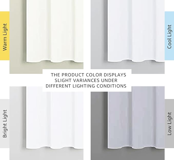 NICETOWN White Window Curtain Panels - 50% Light Blocking Curtains for Bedroom & Dining Room Window (Set of 2, 42 inches x 63 inches)