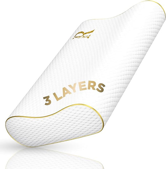 Memory Foam Pillow, King Cervical Pillow for Neck Pain, Contour Pillow, Pillow for Neck and Shoulder Pain, Neck Pain Pillow, Side Sleeper Pillow for Shoulder Pain, Side Sleeping Pillow