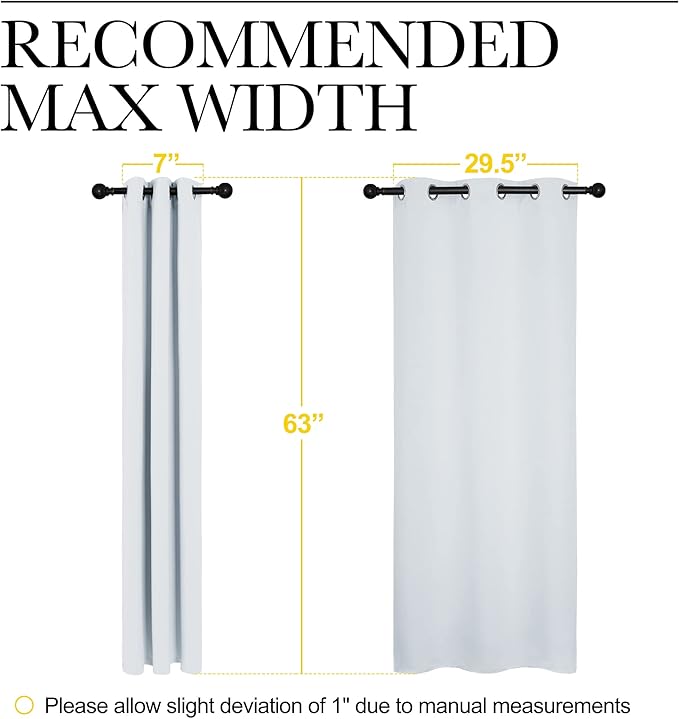 NICETOWN Room Darkening Draperies Curtains Panels, Window Treatment Thermal Insulated Grommet Room Darkening Curtains/Drapes for Bedroom (Greyish White, 2 Panels, 34 by 63)