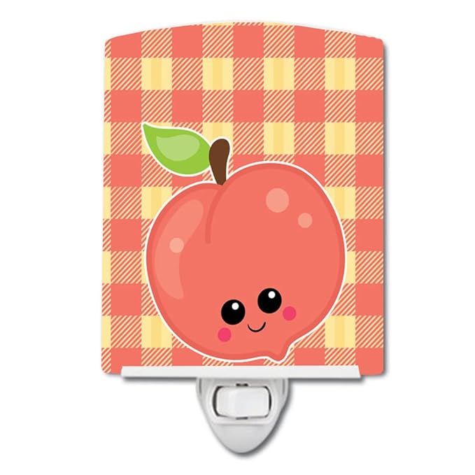 Caroline's Treasures BB6887CNL Perfectly Peach Ceramic Night Light Compact, UL-Certified, Ideal for Bedroom, Bathroom, Nursery, Hallway, Kitchen, 6x4x3, Multicolor