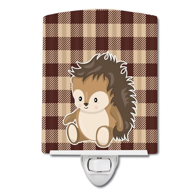 Caroline's Treasures BB9167CNL Porcupine Ceramic Night Light Compact, UL-Certified, Ideal for Bedroom, Bathroom, Nursery, Hallway, Kitchen, 6x4x3, Multicolor