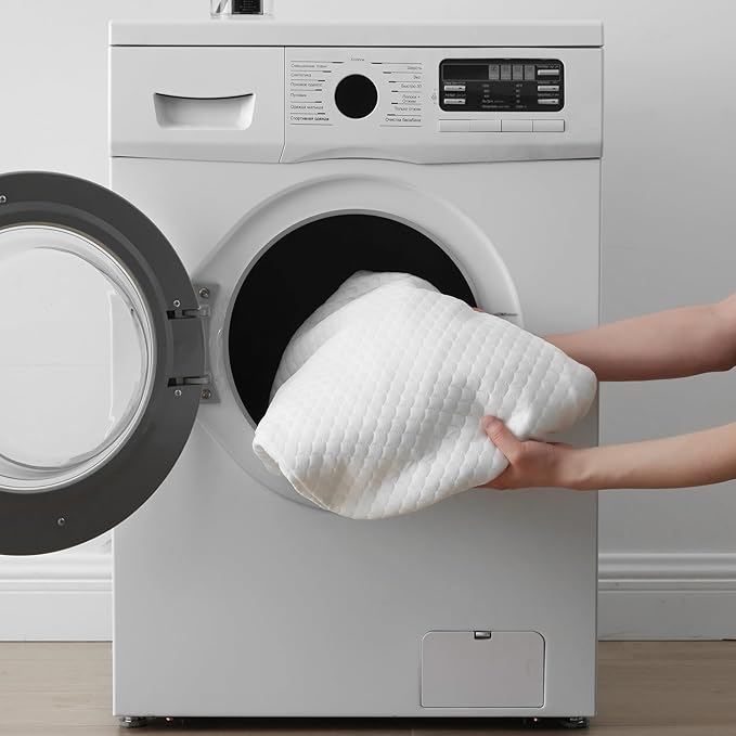 King Bed Wedge Pillow for Headboard, Foam Pillow Wedge for Headboard Gap, Mattress Bed Gap Filler King, Triangle Pillow, Anti-slip Bed Crack Pillow Space Filler (76"×10"×6") Air-Layer White