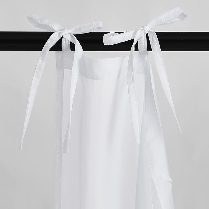 KGORGE Canopy Bed Sheer Curtains for Queen/King/Twin/Full Size, 8 Panels for Girls Boys Adults Bed, Home Bedroom Decor (White, 45 inch Width X 78 inch Length)