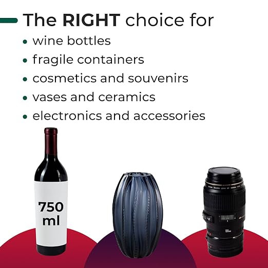 IDL Packaging Inflated Wine Bags for Travel, Pack of 1 - Reusable Air Column Bags for up to 750 ml Bottles - Wine Bottle Protector for Packing, Travel and Shipping - Glass Cushioning