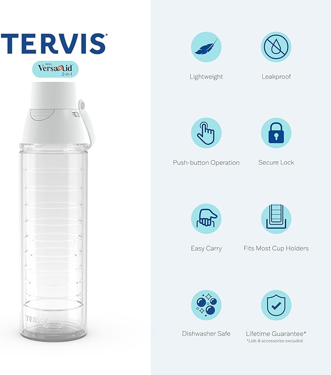 Tervis Softball - All Over Made in USA Double Walled Insulated Tumbler Travel Cup Keeps Drinks Cold & Hot, 24oz Venture Lite Water Bottle, Classic