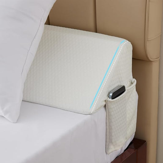 King Bed Wedge Pillow for Headboard, Foam Headboard Pillow, Bed Gap Filler, Mattress Gap Filler King - Fill The Gap (0-7") Between Headboard and Mattress (Air-Layer White, 76"x10"x6")