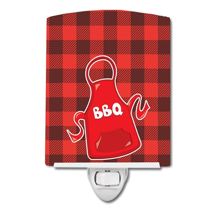 Caroline's Treasures BB8634CNL Backyard BBQ Apron Ceramic Night Light Compact, UL-Certified, Ideal for Bedroom, Bathroom, Nursery, Hallway, Kitchen, 6x4x3, Multicolor