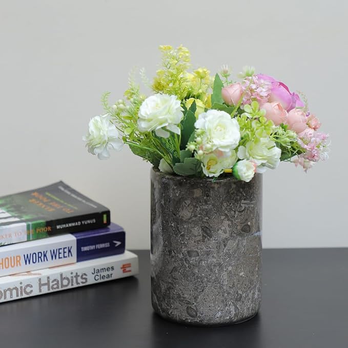 Marble Wine Chiller- Premium Wine Chiller Bucket- Perfect Wine Bottle Chiller- Keep Your Champagne Chiller and Safe- Easily Holds 750ml Bottle - Wine Cooler (Oceanic Grey)