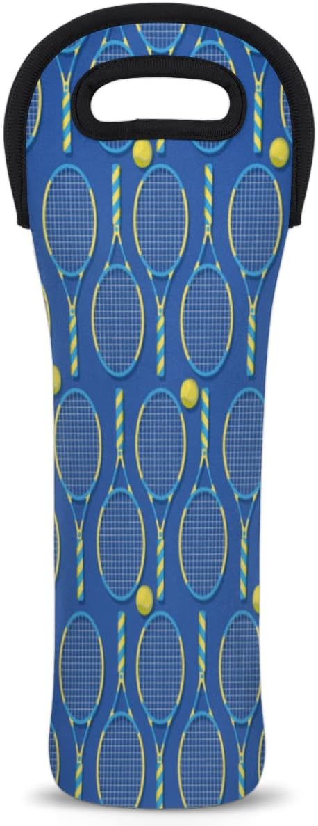 Single Bottle Wine Gift Tote Carrier Tennis Yellow Blue Neoprene Wine Tote Bags Holder Cooler Wine Gift for Women Men