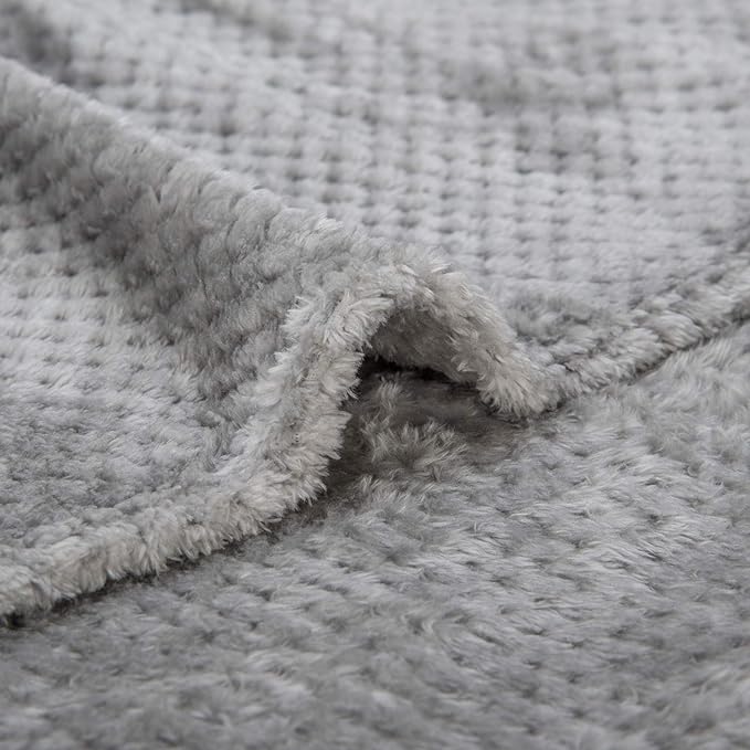 Fuzzy Throw Blanket, Plush Fleece Blankets for Adults, Toddler, Boys and Girls, Warm Soft Blankets and Throws for Bed, Couch, Sofa, Travel and Outdoor, Camping (Throw(50"x70"), L-Flint Gray)