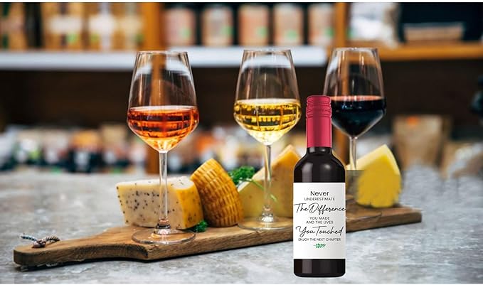 24 Pcs Retirement Mini Wine Labels, Retirement Gifts for Women Men, Happy Retirement Mini Wine Bottle Stickers Labels Gifts for Coworker, Never Underestimate The Difference You Made