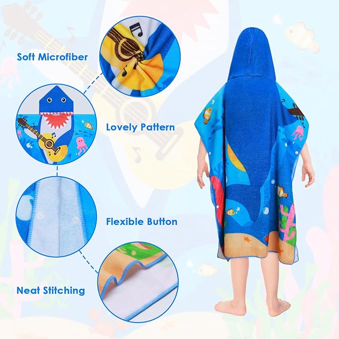 Kids Beach Towels Baby Towels with Hood Toddler Pool Towel Large Bath Towels for Boys and Girls for Travel Shower Swimming