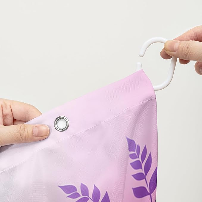 AILONEN Cartoon Pink Octopus Shower Curtain for Bathroom,Cute Octopus with Rose Bath Curtain for Kids,Boys,Girls,Ocean Animal Theme Waterproof Fabric Shower Curtain Set with Hooks,60" W*72" H