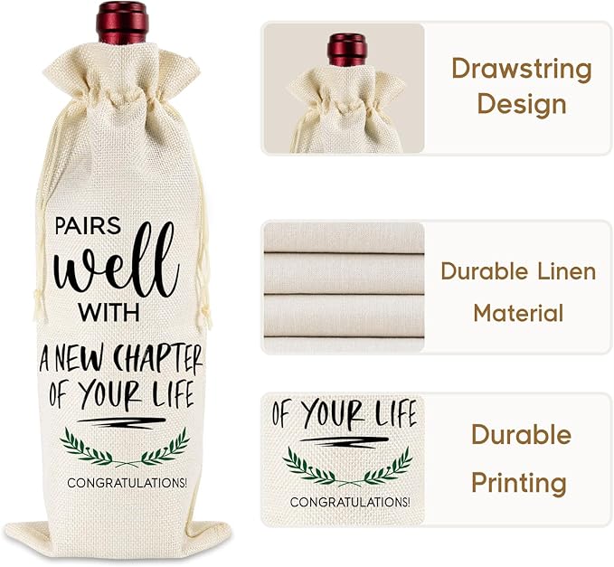 GSPY Wine Bag & Candle Set - Farewell Gifts for Coworkers, Moving Away Gifts for Friends, Coworker Leaving Gifts for Women, Men - Funny Goodbye, Retirement, Going Away Gifts for Boss, Coworker