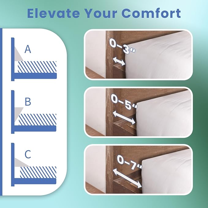 Wedge Pillow Headboard, Ultimate Comfort Bed Wedge Pillow for Headboard, Relaxation Bed Gap Filler for Queen(60"x10"x6"), Foam Pillow Wedge for Headboard Gap, Overall Bed Gap Filler.