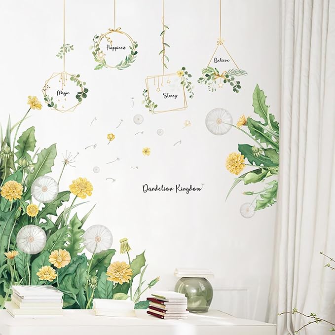 Botanical Green Leaves Wall Stickers Leaf Wall Decals Monstera Leaf Tropical Plants Wall Decals Bedroom Living Room Sofa TV Background Wall Decor