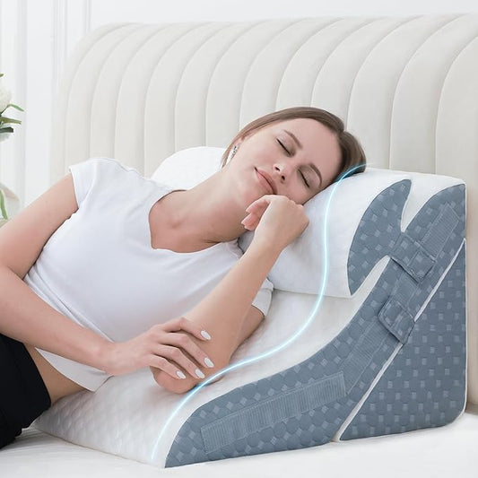 Bed Wedge Pillow for Sleeping, 20-in-1 Adjustable Pillow Wedge Acid Reflux Pillow, 9 &12 & 20 Inch 3-in-1 Incline Wedge Pillow for Back Pain Relief, Gerd, Snoring