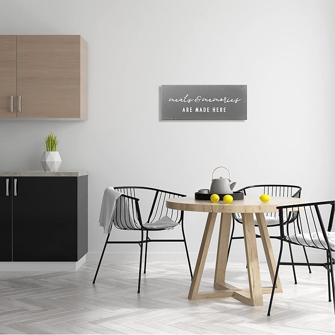 Stupell Industries Meals & Memories Family Kitchen Sign Typography, Design by Daphne Polselli,Grey, 24 x 10