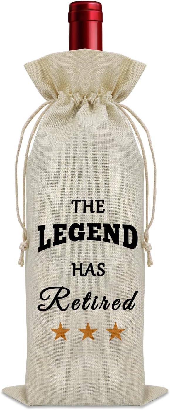 Retirement Gifts for Women Men 2024 Wine Bag Officially Retired Funny Gifts Going Away Gifts for Friends Wine Bottle Decoration Bag Leaving Job Gifts for Coworkers Retirement Appreciation Gifts