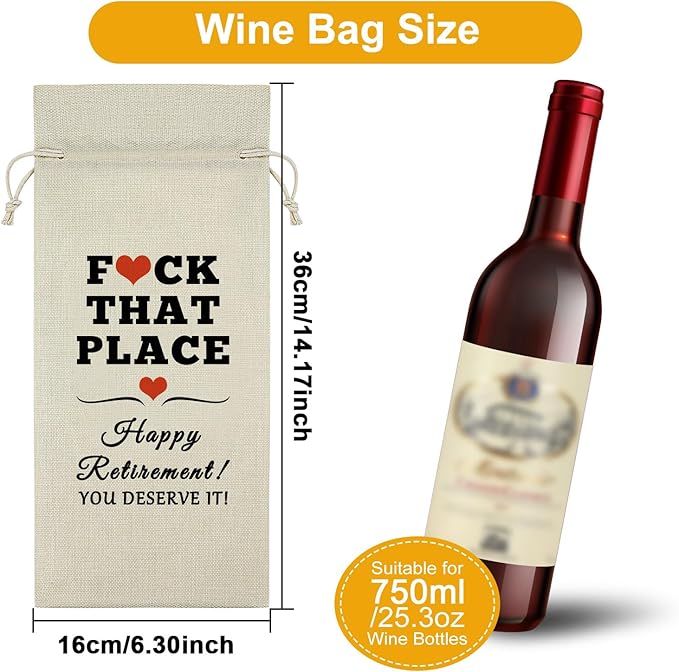 Sazuwu Happy Retirement Gifts Wine Bag Retirement Gifts for Women Men 2024 Funny Decider Officially Retired Funny Gifts Wine Bottle Decoration Bag Leaving Job Gifts for Coworkers Friends