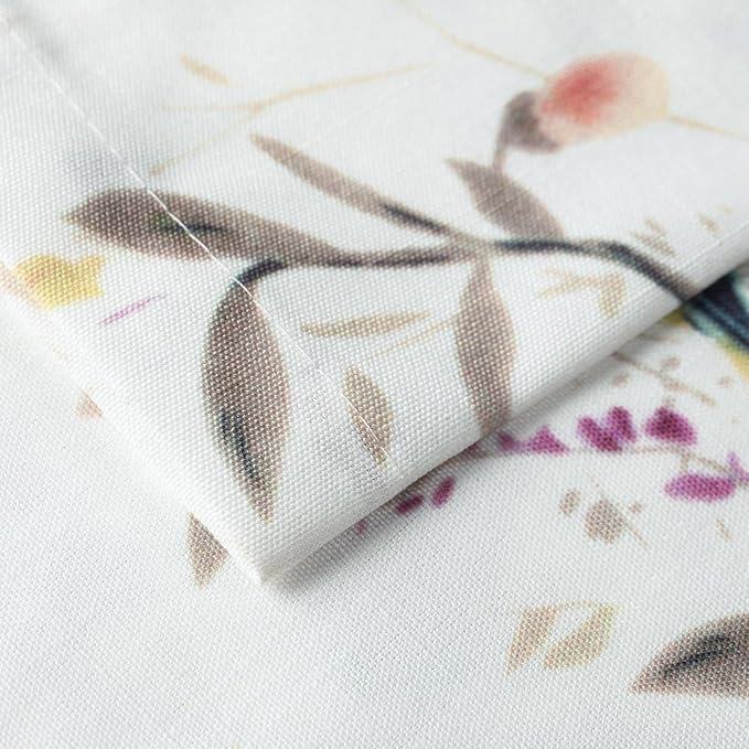 Leeva Birds Printed Tie Up Shades Curtains for Bathroom, Rod Pocket Adjustable Shade Curtain and Drapes for Living Room Bedroom, 42x63 in, One Panel, Purple