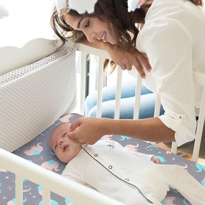 Pack n Play Fitted Sheet. 2 Piece Mini Crib Sheet. Elastic Playard Sheet. Portable Sheet Set. Elastic Convertible Playard Set. Compatible with Graco Pack n Play