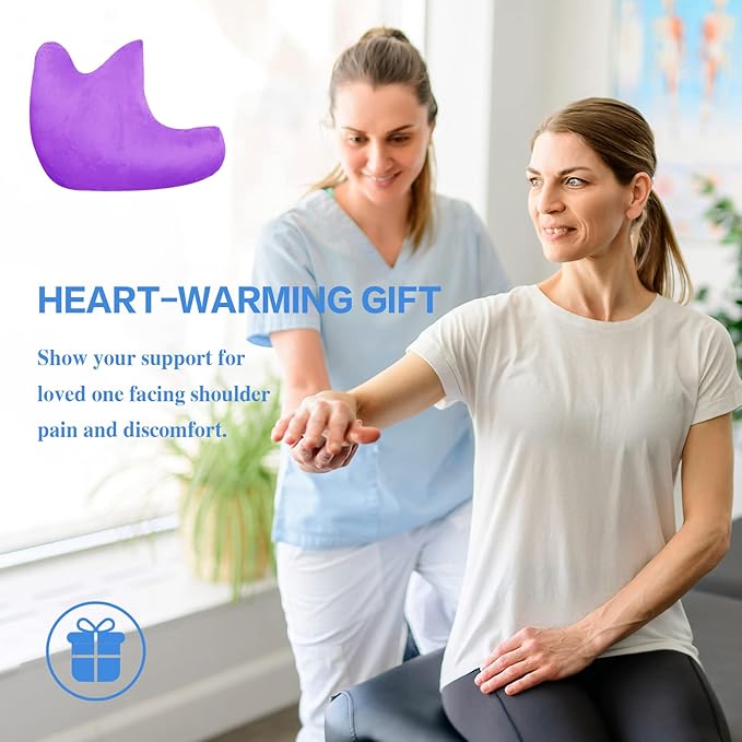 Shoulder Surgery Pillow, Ergonomic Rotator Cuff Pillow, Comfortable Post Shoulder Surgery Pillow, Adjustable Structure Provide Support, Shoulder Pain Relief, Firm and Removable(Purple)