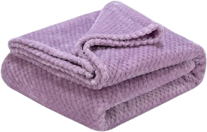 Fuzzy Throw Blanket, Plush Fleece Blankets for Adults, Toddler, Boys and Girls, Warm Soft Blankets and Throws for Bed, Couch, Sofa, Travel and Outdoor, Camping (Twin(60"x80"), XL1-Lavender)