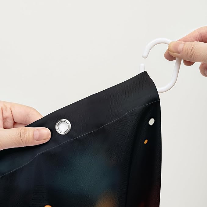 AILONEN 3D Rose Shower Curtain for Bathroom, Romantic Flame Smoky Rose Flower Bath Curtain,Burning Rose Shower Curtain Decoration Waterproof with 12 Plastic Hooks, 36" W*72" H