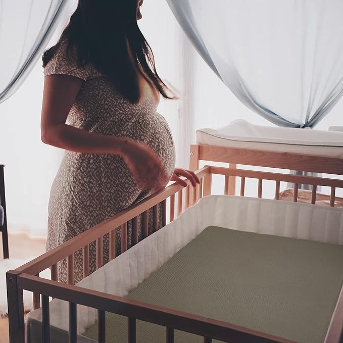 Baby Muslin Crib Sheets - Toddler Cotton Fitted Crib Sheets Neutral for Boys and Girls 2Pack