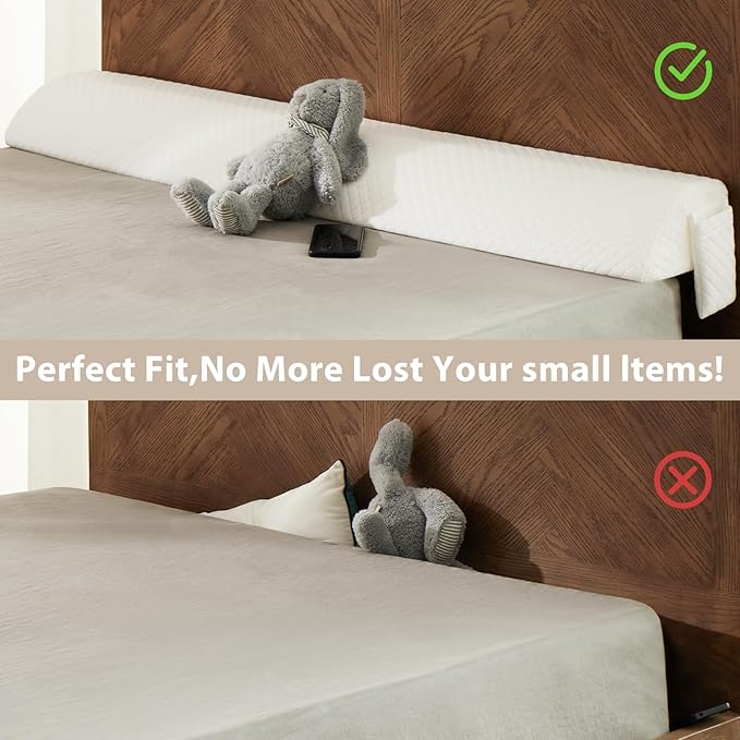 King Size Bed Wedge Pillow for Headboard Gap,76"x10"x6" Bed Gap Filler(0-8") Between Headboard and Mattress,Stop Loosing Your Pillows