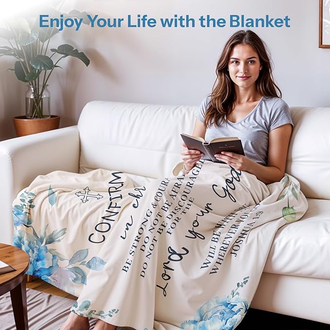 Confirmation Gifts for Teen Girls, Confirmation Gifts for Girls, Confirmation Gifts for Teenage Girl, Confirmation Gifts for Catholic, Confirmation Decorations Throw Blanket 60x80 in