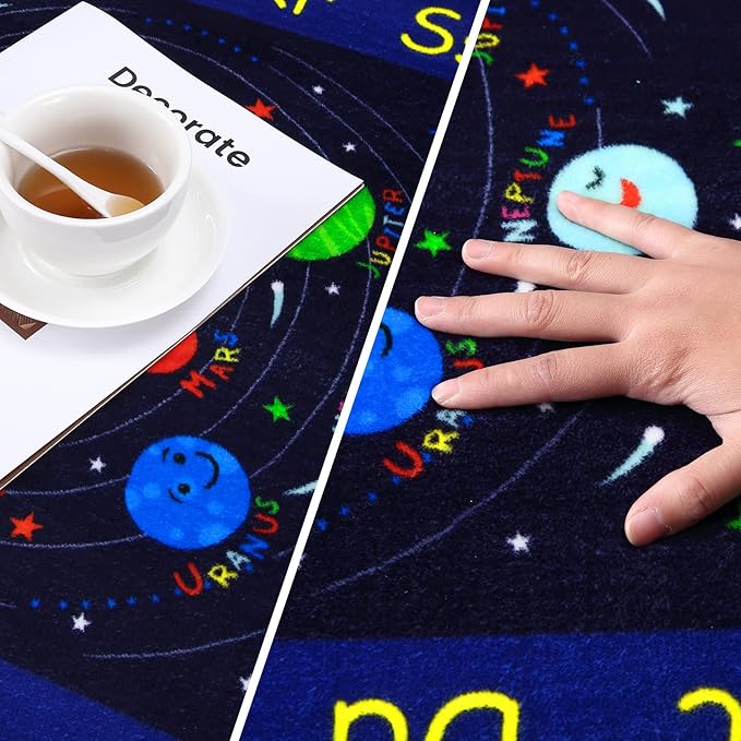 Baby Play Kids Rug Mat Solar System Learning Rug ABC Alphabet Educational Area Rugs for Classroom Kids Room Baby Playroom Mat Kids Foam Rug Playtime Activity Mat for Toddler 5 x 7
