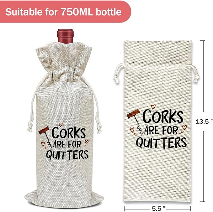 Funny Wine Bag, Friendship Gifts Birthday Gifts for Women Men Sister Bestie Coworker Friends, Wine Bag Party Favor Wine Champagne Gift Bag With Drawstring -32