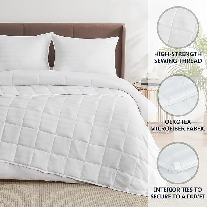 Weighted Blanket for Adult,25lbs Heavy Weighted Blanket 88"x104" Breathable Cooling Summer Blankets, Ultra Soft Cotton Comfort Throw Blanket with Glass Beads for All-Season (White)