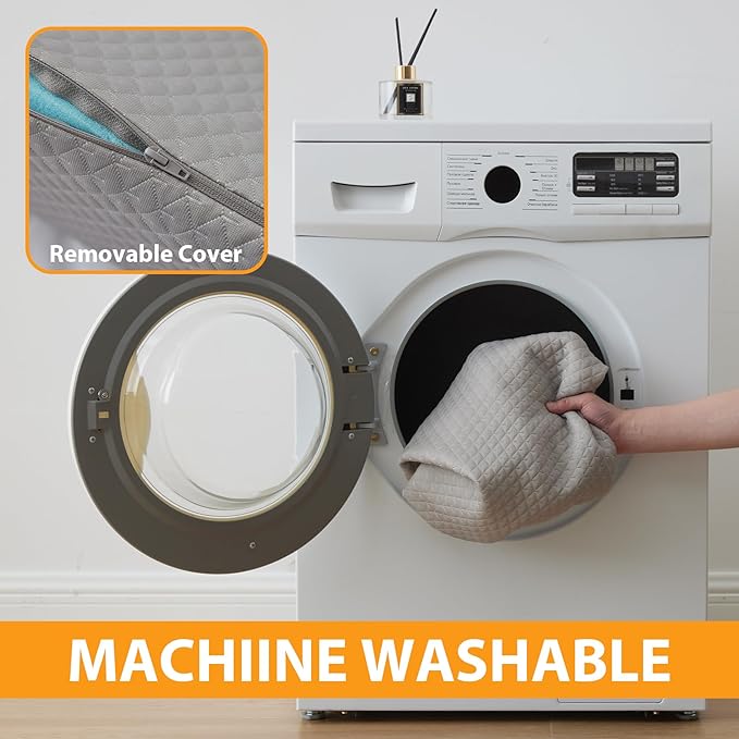 Knee Wedge Pillow, 8" Wedge Pillow for Knee Pain Relief, Premium Memory Foam Knee Pillow for Back Sleeping, Triangle Wedge Pillow for Leg Elevation, Back Pain, Sciatica, Hip Support, Grey