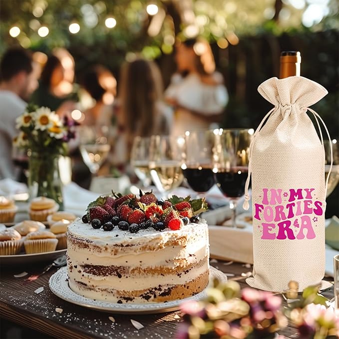 comfit 40th Birthday Wine Bag Gifts for Her,Double-Sided Wine Bag,40th Birthday Wine Bag,40th Birthday,Birthday Decorations,Wine Gift Bags